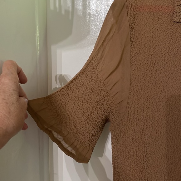 ABC COLLECTION SHEER RUFFLE TUNIC WOMEN ONE-SIZE BUTTON UP STRETCH DRESS DUSTER - Picture 2 of 9